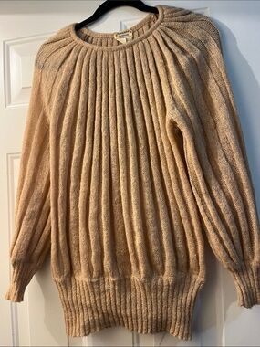Women's vintage Cream Pleated Knit Sweater